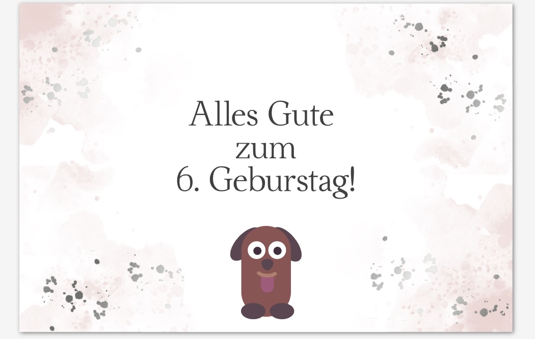 Glückwünsche zum Kindergeburtstag - Idee für Gratulationskarte für Kinder